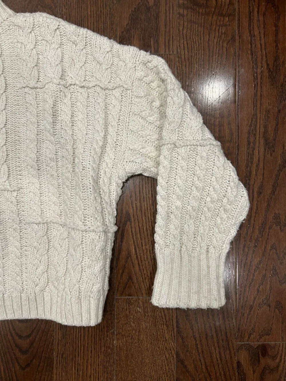 Zara Cream Cable Turtleneck Sweater - Picture 3 of 4